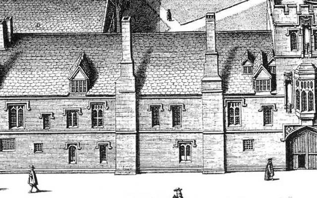 Loggan map of Oxford - detail showing Balliol College