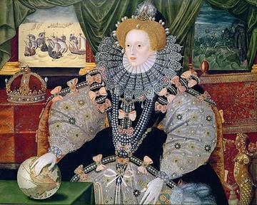 Portrait of Elizabeth I of England, oil on panel.