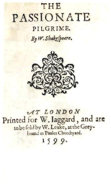 Title page of The Passionate Pilgrim.