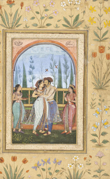 Emperor Jahangir Embracing Nur Jahan